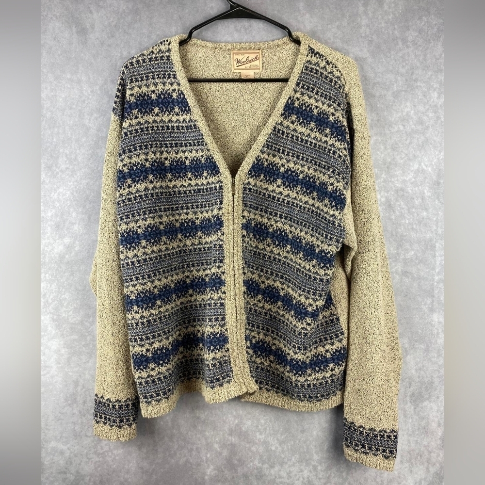Woolrich Fair Isle ZipUp Sweater Women's Size XLarge